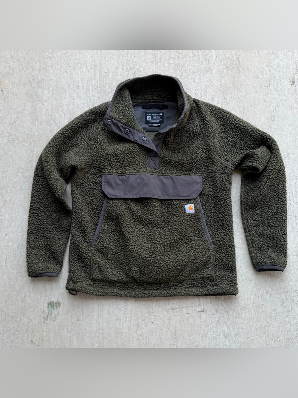Carhartt Relaxed Fit Fleece Pullover Sweatshirt Green DJ4991 Women Size Small